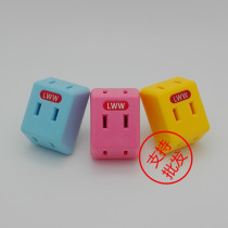 Candy color wireless expansion adapter plug one turn three power socket mini converter one minute three small plug