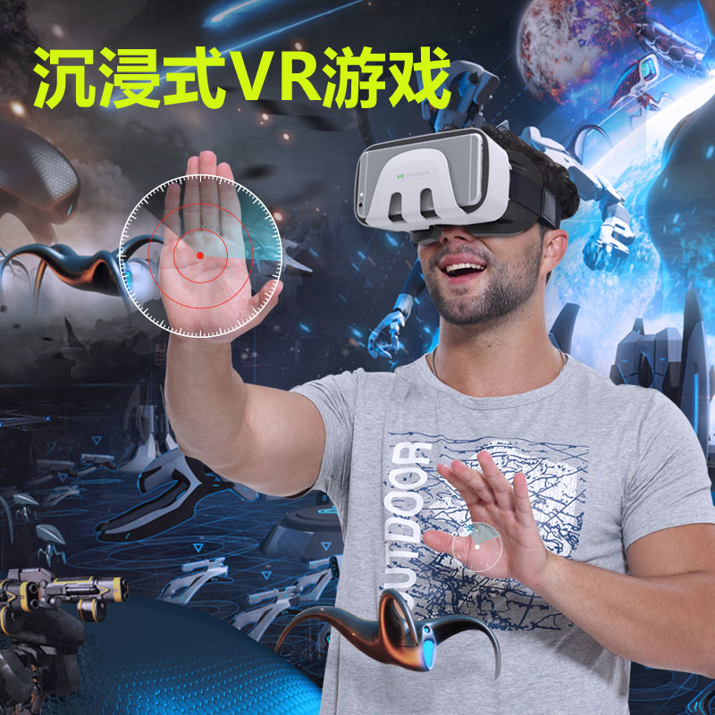 shinecon VR眼镜3D虚拟现实眼镜智能手机头戴式游戏头盔家庭影院产品展示图1