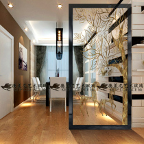 Art glass European style screen decorative partition porch background wall modern home decoration transparent light luxury horse art