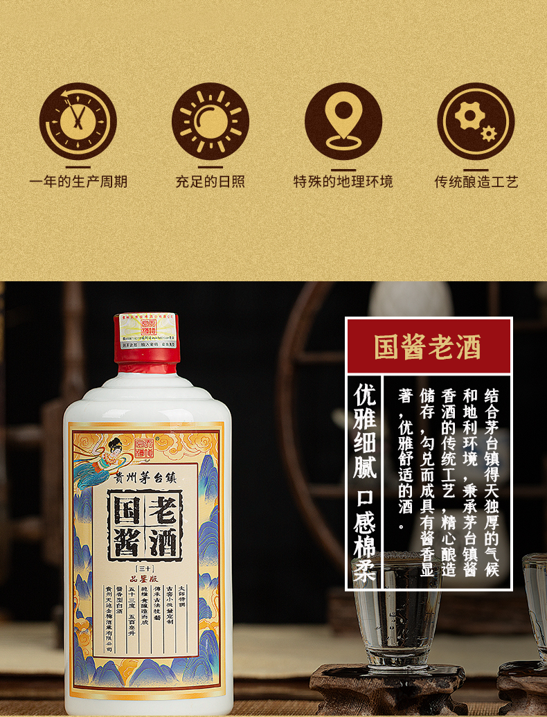 贵州茅台镇香型白酒500ml*4瓶