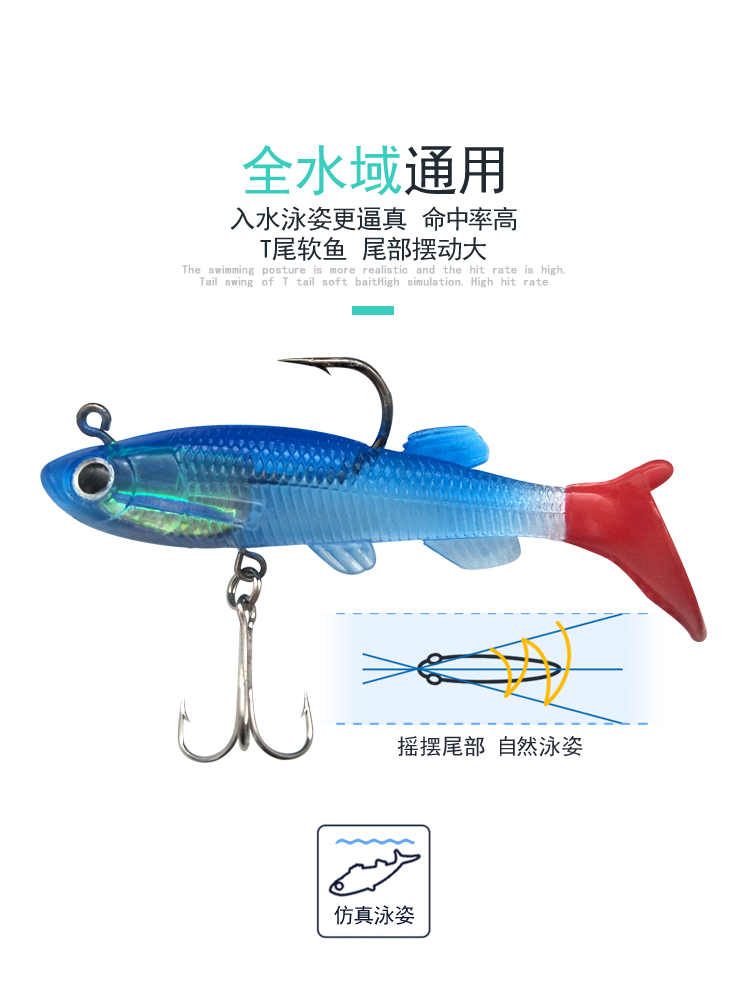 Sinking Paddle Tail Fishing Lure Fresh Water Bass Swimbait Tackle Gear