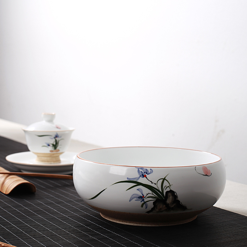 Hong bo acura hand - made tea for wash your kung fu tea set with parts of jingdezhen hand - made ceramic tea cup large bath