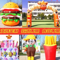 Custom inflatable burgers small people fries walking cartonans Occasional Big Cake Pizza Ice Cream Model Vaulted Air Mold