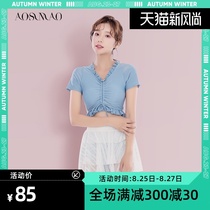 Conservative swimsuit womens skirt split 2021 new three-piece small chest gathered to cover the belly and show thin student boxer swimsuit