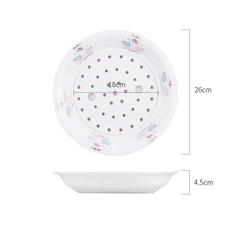 Double disc household dumpling dish drop round large dishes contracted ceramic tableware dumpling dish fruit bowl dessert dish