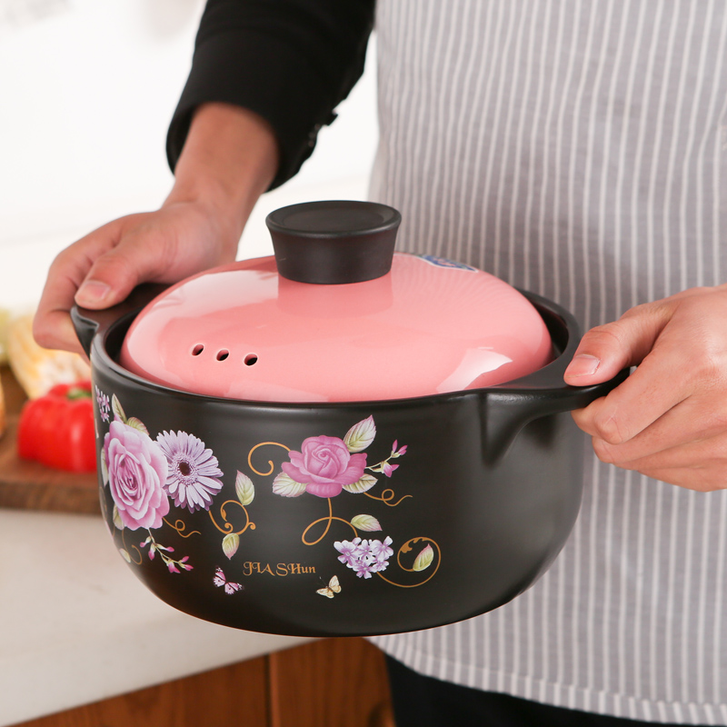 Earthenware pot soup special household gas induction cooker simmering saucepan small ceramic casserole high temperature resistant cooker ltd.