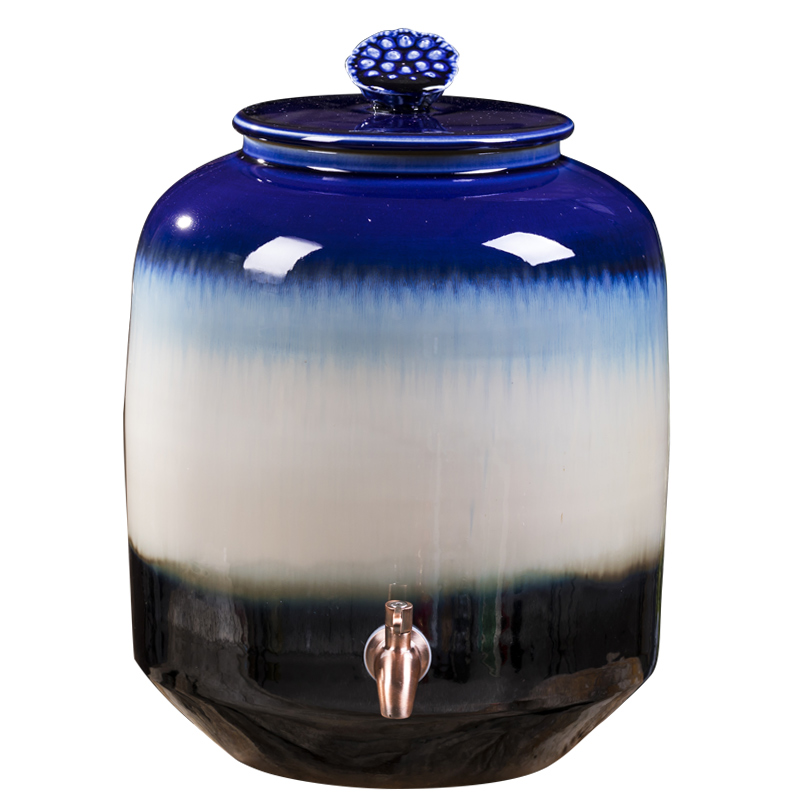 Jingdezhen ceramic wine jar 15 kg 30 jins 50 pounds put it sealed empty wine bottle archaize home hip flask