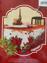 Christmas dinner table cloth European hand-printed rectangular red pastoral wind table cloth American country tablecloth