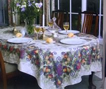 Italian retro tablecloth fruit gramming satin-pitched blossom European food cloth rural made old palace painted thick tablecloth