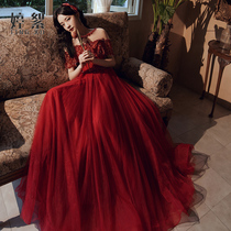 Toast Bride 2021 New style can wear dress womens banquet temperament engagement dress luxury atmosphere