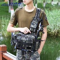 Single-shoulder crossbody running Bag Mens Luya bag multi-purpose backpack outdoor waterproof Oxford cloth rod fishing bag