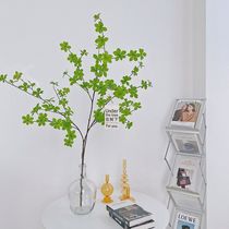 Nordic simulation green and simulation flower Japanese clock hanging single horse drunken wood leaf fake branch living room decorative plant pendulum