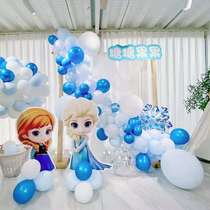 Frozen Princess KT board decoration hotel welcome area balloon girl 10 years old background wall scene layout