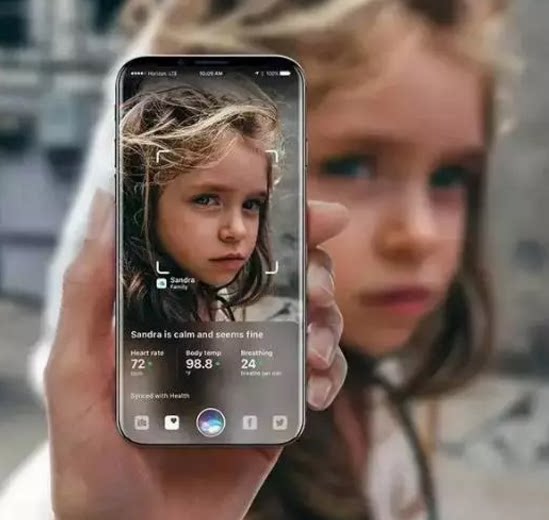把iphone8对准人物进行拍照时  还能显示拍摄到人的心跳,体温,呼吸