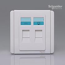 Schneider switch socket E3000 series telephone computer network information socket White