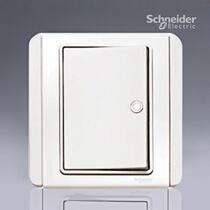 Schneider switch socket E3000 series fluorescent one-open single-link single-open dual-control switch White White