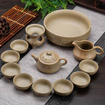 ronkin home complete set of rough pottery tea set simple retro Kung Fu Tea Cup Cup ceramic teapot