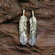 Bull blunt precision Takaqiao Tengyuan Hao the same silver feather pendant on gold and silver 18K gold 925 silver hand