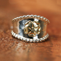 Cattle blunt Seiko Indian Wind Caoqiao Silver Rope Ring 925 pure silver handmade couple silver decoration