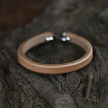 Bull blunt Seiko Takaqiao Japanese Saddle leather 925 pure silver bracelet bracelet head skin couple