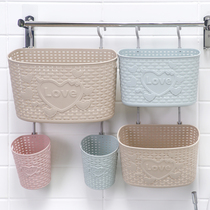 Huanbang hollow rattan wall-mounted storage basket storage basket plastic basket bathroom bathroom bathroom multi-layer storage hanging basket