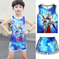 Altman clothes childrens vest shorts set summer little boys summer sleeveless 2021 new boys tide