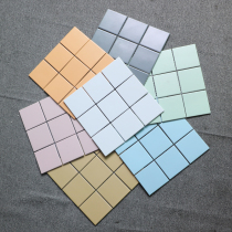 Black gray solid color Nine Palace grid beige mosaic Brown shower room gray Nordic white brick tile