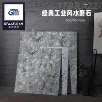 Modern minimalist gray granular terrazzo 600x600 tile floor tile non-slip 800x800 antique brick wear-resistant