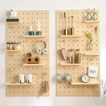 Solid Wood Dongle Board Custom Nordic Art Collection Display Wall Shelve Wall-mounted Living-room Bedroom Kitchen Partition