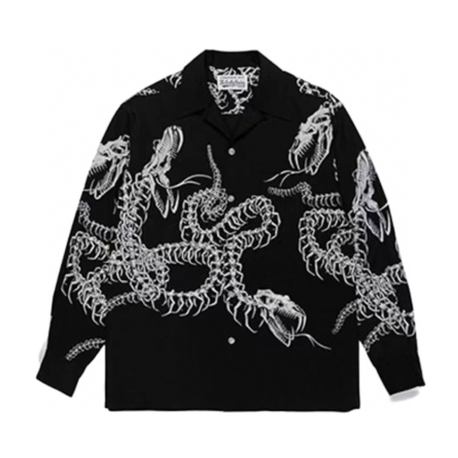 WACKO MARIA FW20 OPEN COLLAR SHIRT 蛇骨纹夏威夷长袖衬衫
