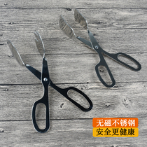 Stainless steel food clip thick scissors type barbecue clip anti-hot steak clip bread clip multi-purpose vegetable clip commercial