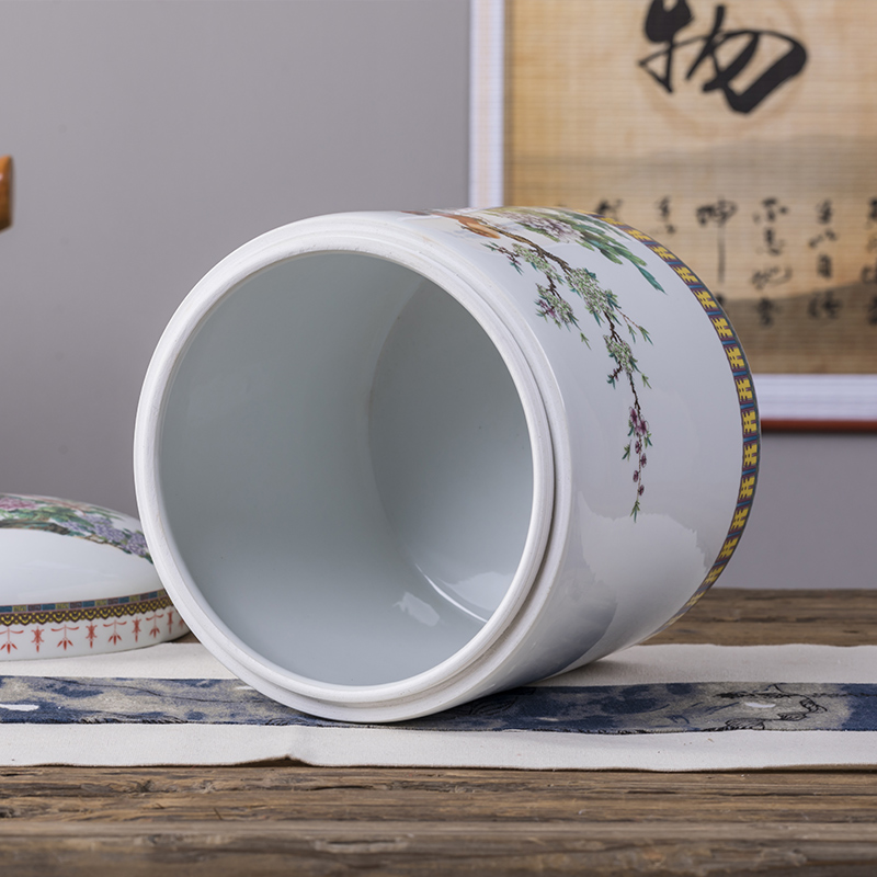 Jingdezhen ceramic tea pot large seal pot puer tea POTS home cake store jar sealing seven