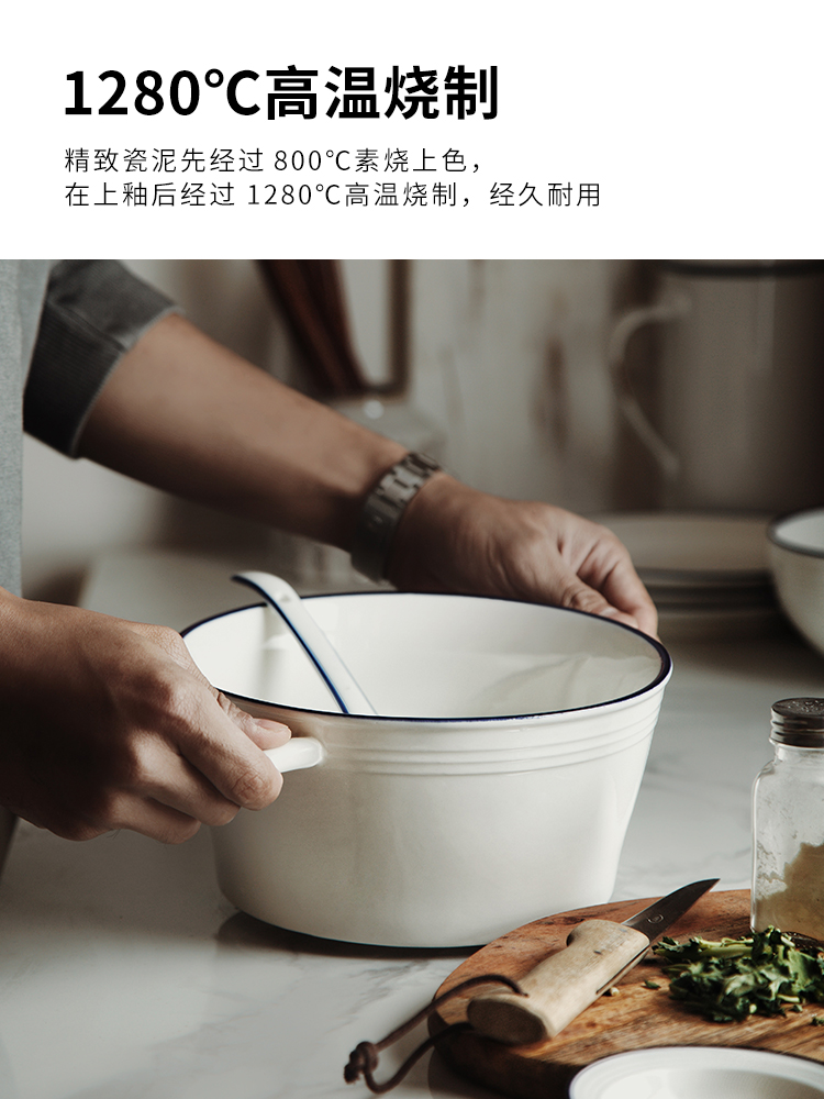 Creative single character large soup bowl bowl Nordic household ceramics tableware mercifully ears rainbow such as bowl of soup basin bowl