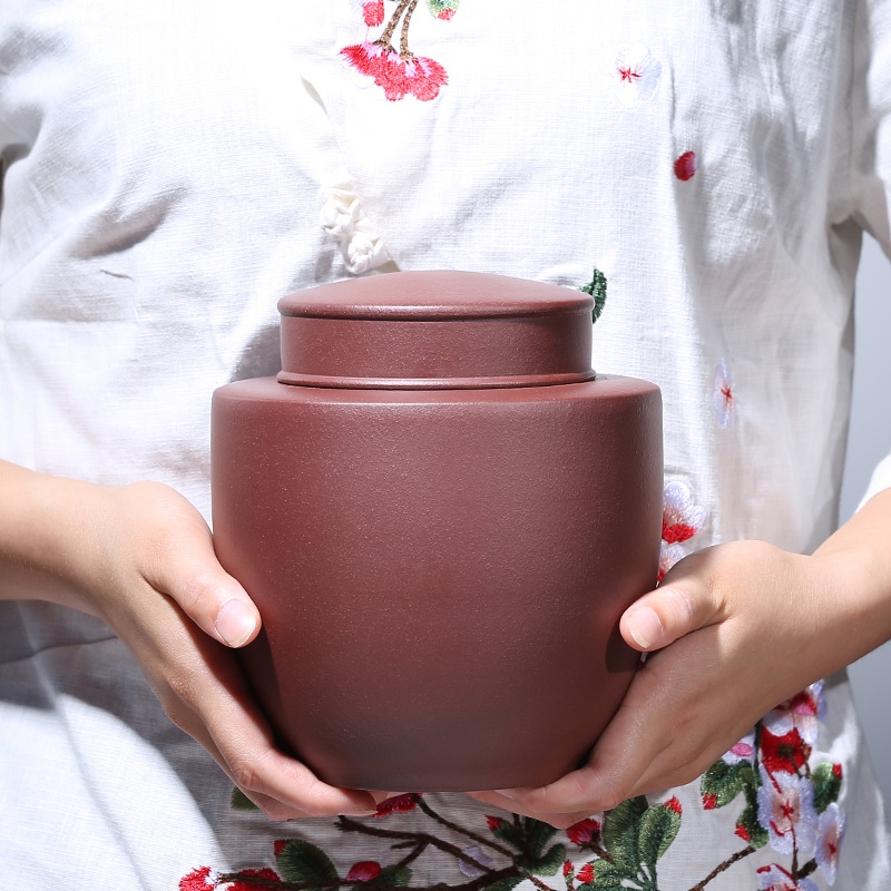 Shadow at yixing purple sand tea pot large loading manual sealing 1 catty wake tea ricer box cylinder HSMP