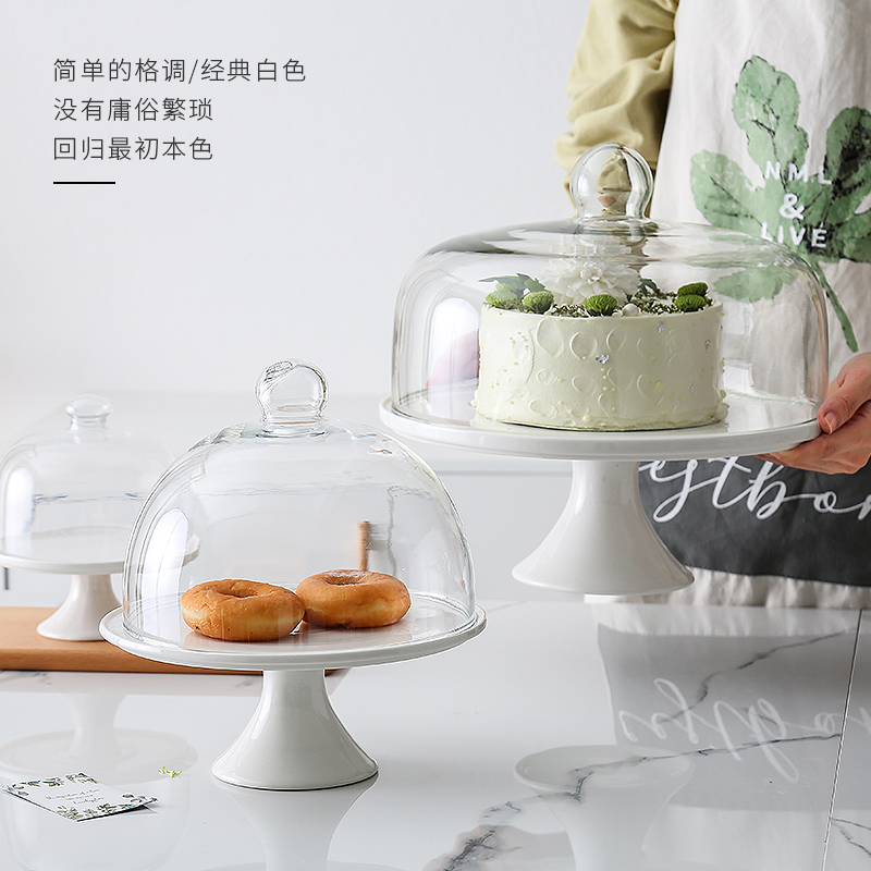 Ceramic cake plate wedding birthday dessert plate high tray was dessert snacks frame baking cake pan