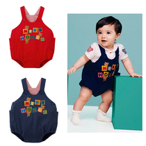 22 Summer Day is the cartoon embroidery of the cartoon bear belt shorts crawling suit cartoon