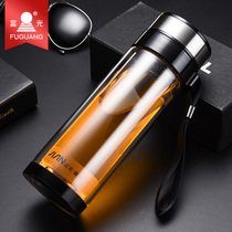 Rich Light Monolayer Glass Cup Men Double Layer Thickened Water Cup Large Capacity 500ml Tea Cup Drinking Water Cup With Lifting Rope