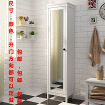 American toilet side cabinet living room solid wood floor-to-ceiling locker bathroom waterproof bathroom floating window side cabinet high cabinet