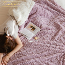 TOUCH MISS coral fleece blanket simple solid color winter thickened blanket office bedroom high-end fleece blanket
