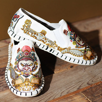 Old Beijing cloth shoes Chinese-style embroidery flower low-gang shoes retro level with canvas shoes