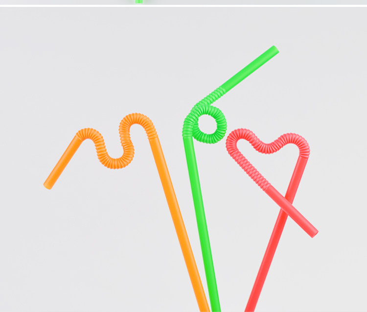 一次性吸管果汁饮料弯头造型塑料长彩色艺术吸管2000支包邮
