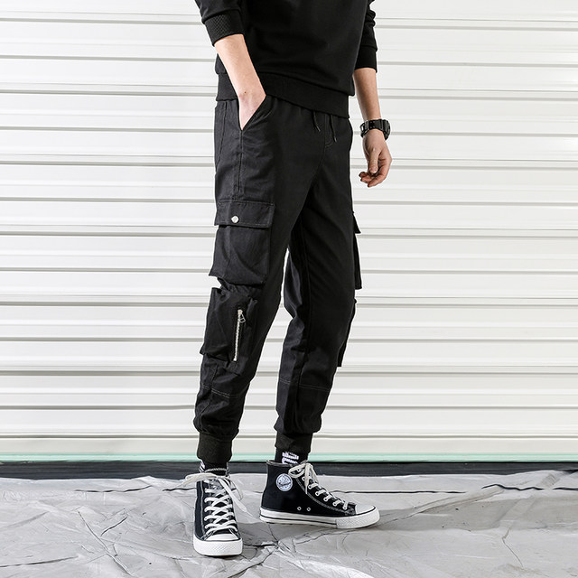 2020 new spring and summer pants male Korean tide male overalls tide brand pantyhose and feet loose casual pants 2020 new spring and summer pants male Korean tide male overalls tide brand pantyhose and feet loose casual pants