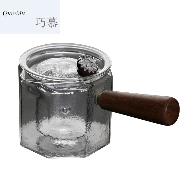 Pure silver by kung fu qiao mu Japanese hammer glass side took pot of filter electric TaoLu cooking pot cup of brew