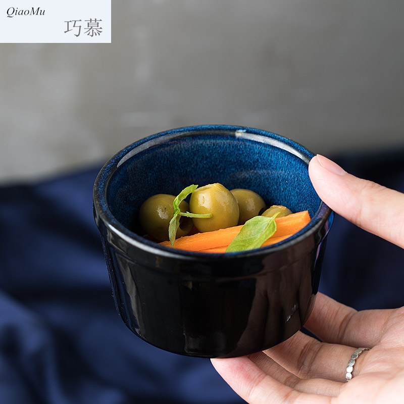 Qiao mu Europe type high temperature resistant dessert to use creative snack bowl of restoring ancient ways of household ceramic baking bowl of soup bowl pudding cup