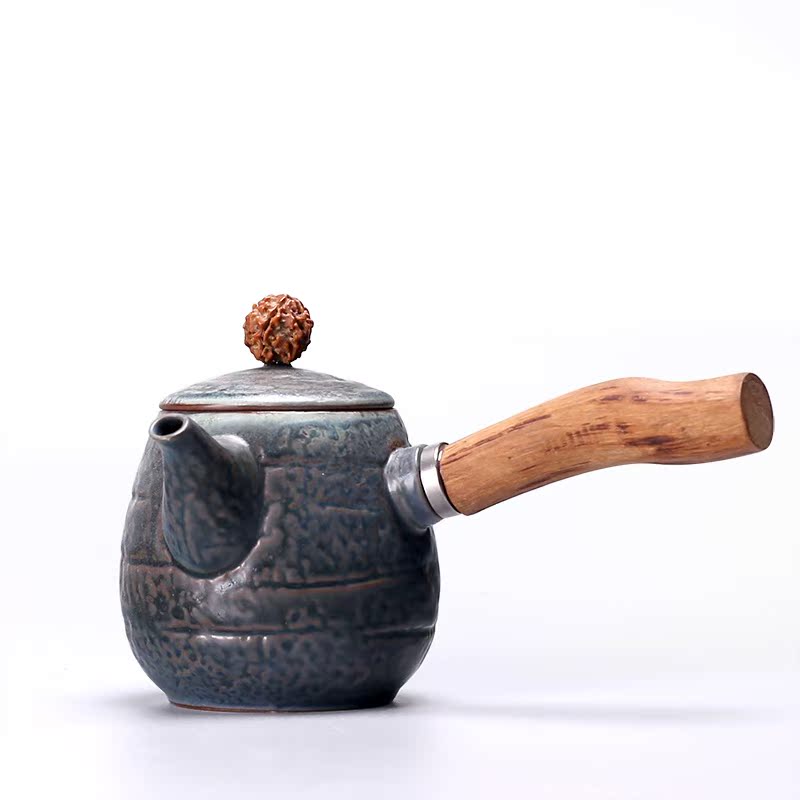 Qiao mu household ceramics filter archaize kung fu tea tea teapot Japanese side of real wood as the office