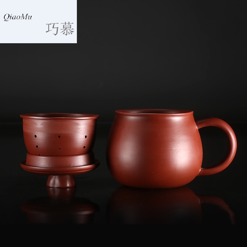 Qiao mu SU purple sand cup yixing purple sand cup manually undressed ore belt filter tank make tea cup custom office