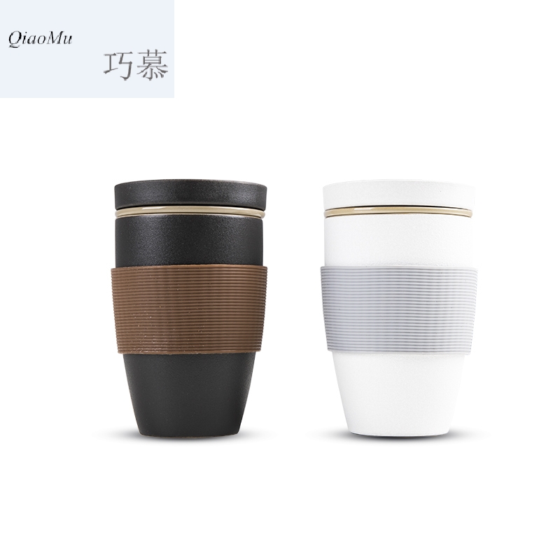 Qiao mu CMJ creative ceramic cups large capacity filter separate man with cover household mercifully portable office