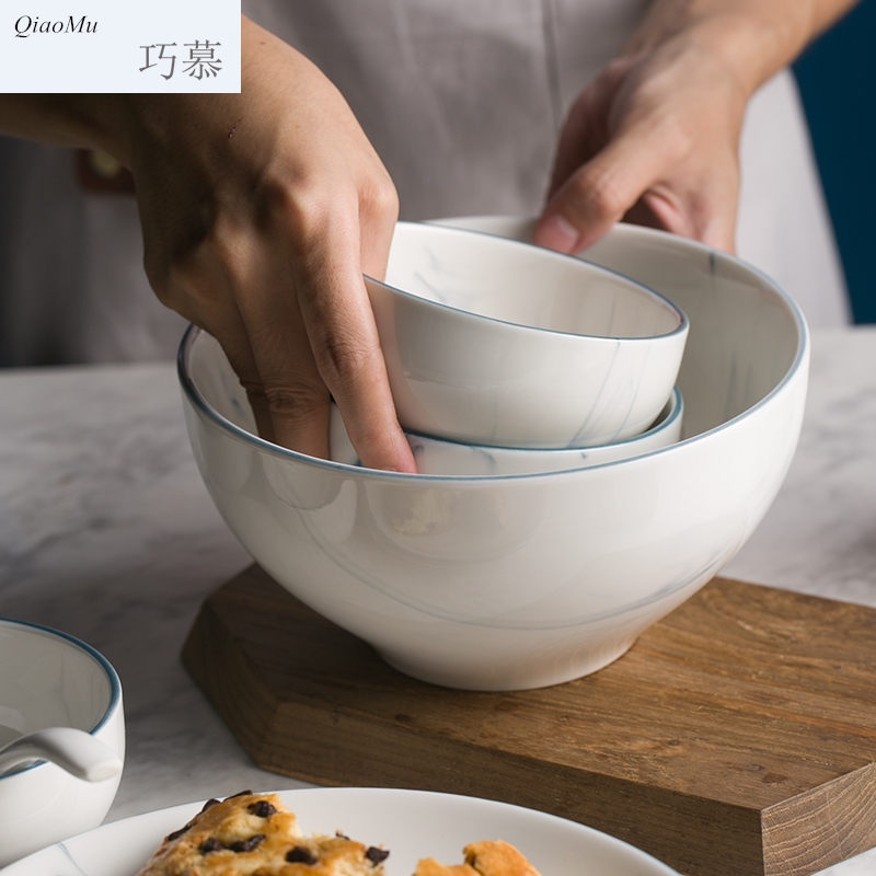 Qiao mu creative ceramic household utensils bright surface easy to clean the dishes dish spoons rainbow such as bowl of rice bowl bowl dishes