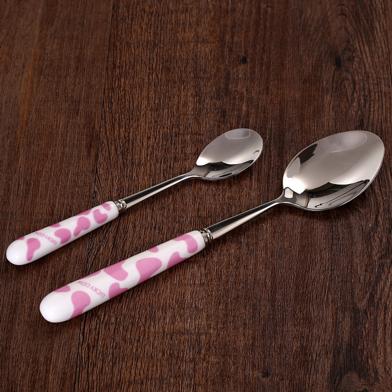 Qiao mu CMK304 stainless steel ceramic dinner spoon, coffee spoon, portable tableware box travel lovers run size dish