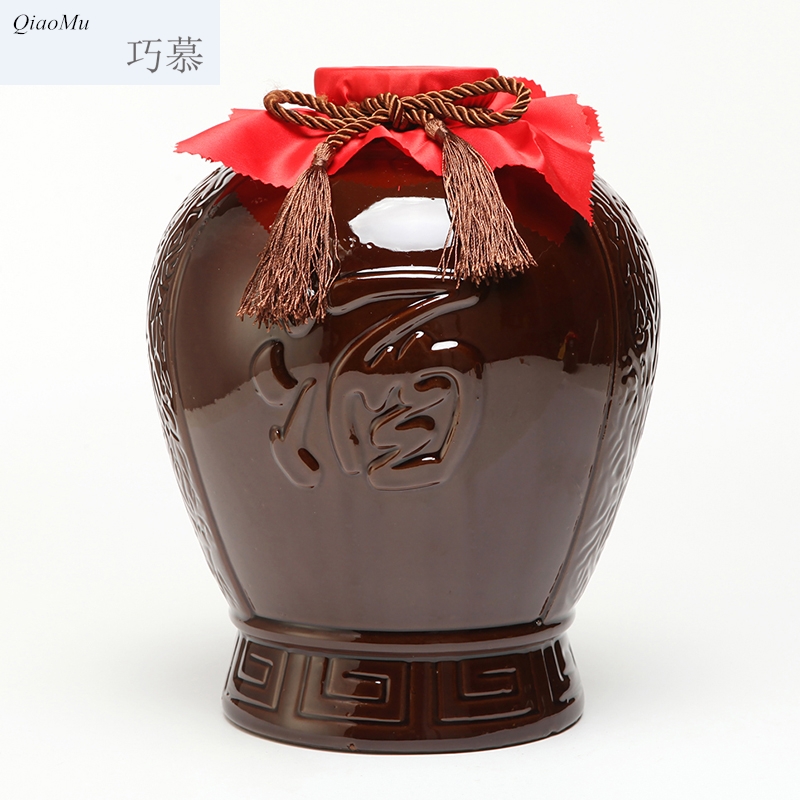 Qiao mu package mail ceramic jars archaize home wine bottle seal save wine 10 jins to classical SanJiu it wine